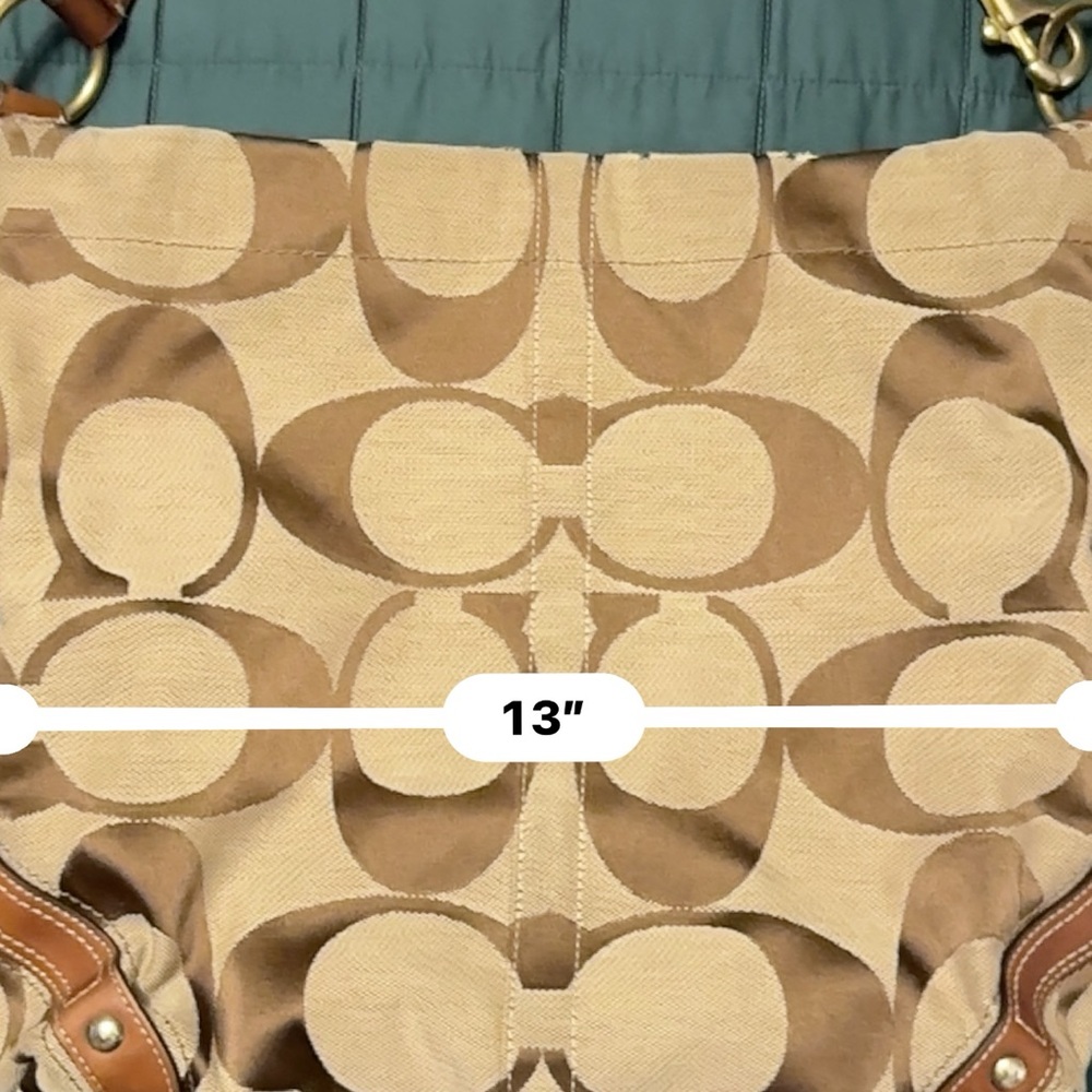 Coach Tan and Brown Signature Shoulder Bag - Picture 6 of 14